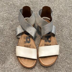 Stylish Silver and White  Sandals Sorel